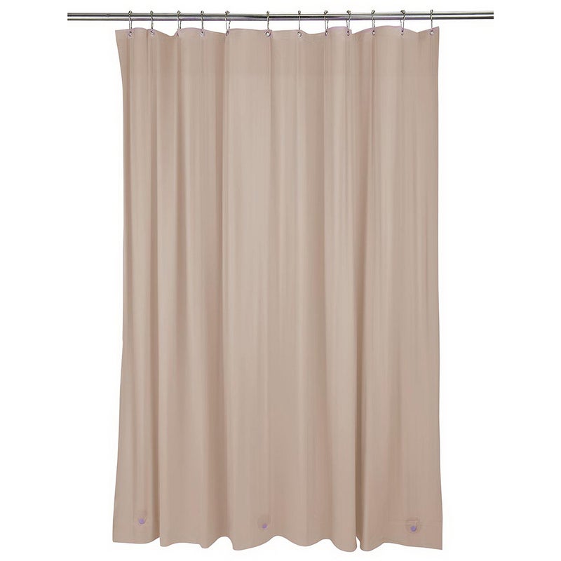 Bath Bliss PVC Heavy Weight Shower Curtain Liner | 4G | 70"x72" | Rust Resistant Copper Grommets | Magnetic Hem | Taupe - Image 4